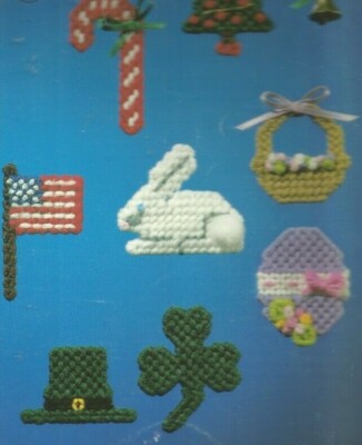 Plastic Canvas Patterns Holiday Magnets Thanksgiving Christmas Easter E31