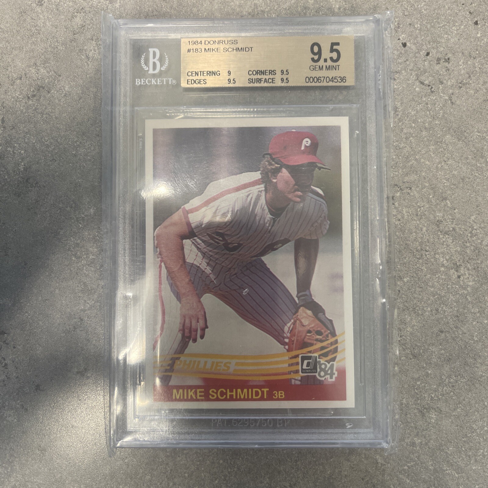 1984 DONRUSS #183 MIKE SCHMIDT BGS 9.5 GEM MINT Pop 32