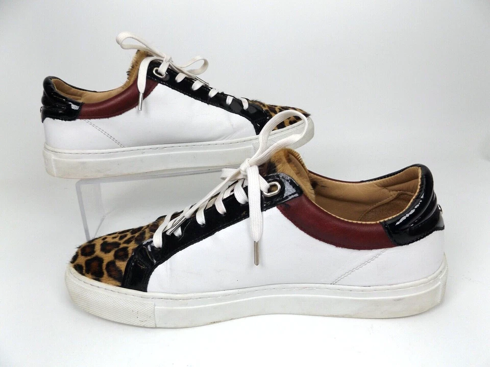 Tenis Belstaff para mujer de cuero blanco mezcla de leopardo estilo de vida de caña baja talla 9,5 Foto 4 de 4