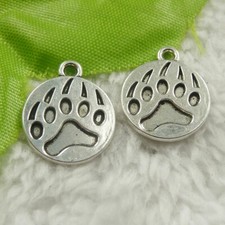 200 Pcs Tibet Silver Bear's-paw Charms 18x15x1.8mm For DIY Jewelry Making B4461