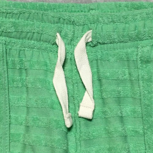 Cat and Jack Shorts Girls XS 4/5 Green Pull On Terrycloth Stripes Drawstrings - Picture 3 of 7