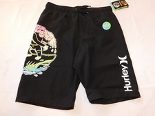 Hurley Youth Boy's Board Shorts Swim 983932-023 Black Size Variations NWT