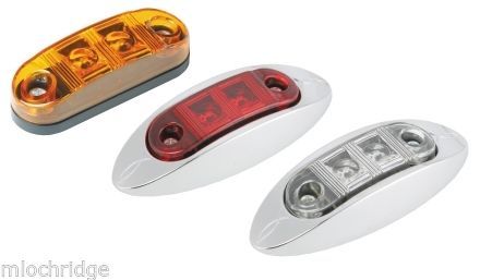 LED CLEAR LENS AMBER LED's 2" Sealed Clearance Side Marker LIGHTS - Bild 1 von 1