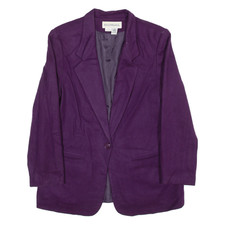 Vintage Norton Mcnaughton Womens Blazer Jacket Purple Wool 90s L