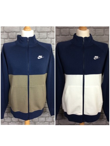 NIKE MENS FULL ZIP CHARIOT FLEECE NAVY WHITE OR STONE TRACK TOP *SOLD  SEPARATELY | eBay