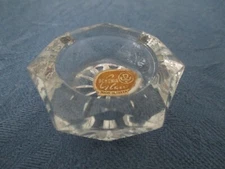 Bohemia Starburst Glass Czechoslovakia Salt Cellar 1960s Vintage AZ48