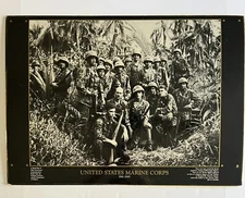 Vtg US Marine Corps Poster WWII 50th Anniversary Ntl Archives & DOD 1941-1945