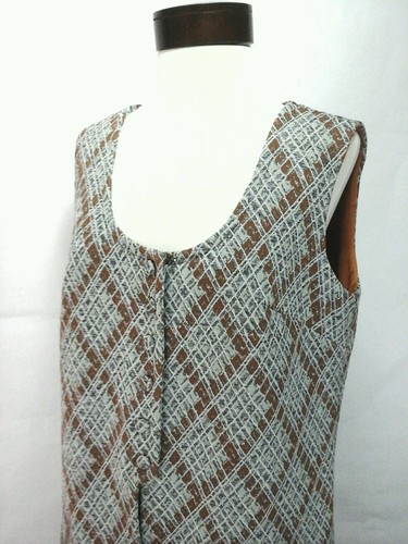 VERDADERO DE COLECCIÓN AÑOS 70 Mujer Túnica Vestido Largo Gris Marrón Raro Ver Medición - Imagen 4 de 9
