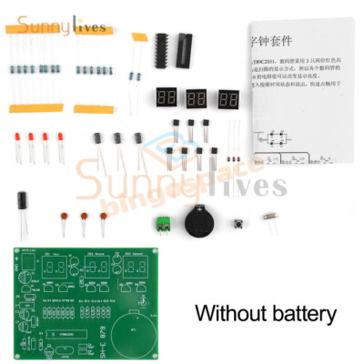 6 Digital DIY Electronic Alarm Clock Kit Loose Parts LED Digital Tube Clock Set