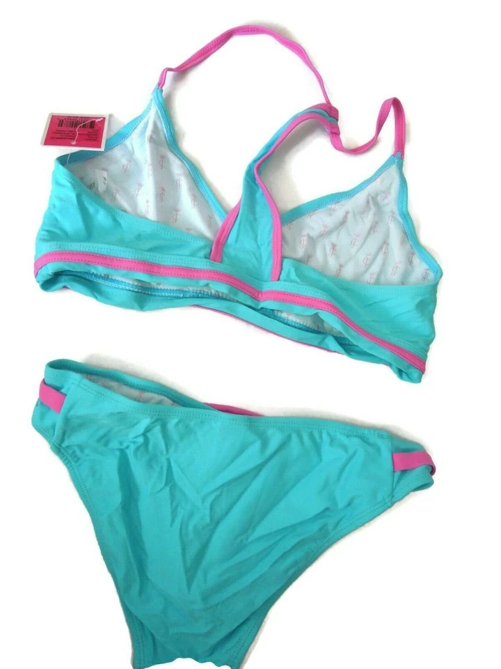 Juicy Couture Niñas Entrecruzado Cami Top Bikini Traje de Baño Azul Talla 14 Nuevo con Etiquetas Foto 4 de 4
