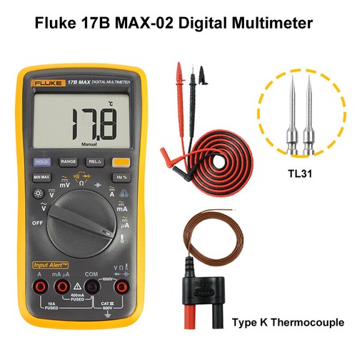Fluke 15B/17B MAX Digital Multimeter Audible/Visual Alarm CATIII 600V AC/DC - Picture 7 of 37