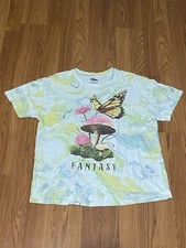 Doe Fantasy Shroom Mushroom Butterfly Trippy Tie Dye Camiseta Adulto S