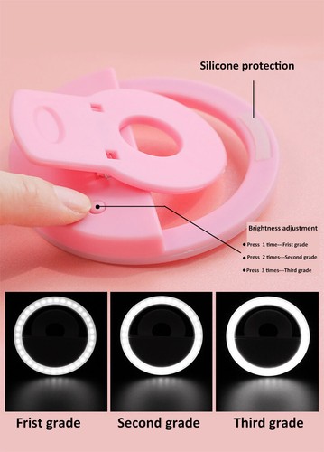Selfie wiederaufladbare Ringleuchte LED Flash Clip Kamera für Handys Laptops Tablets - Bild 7 von 12