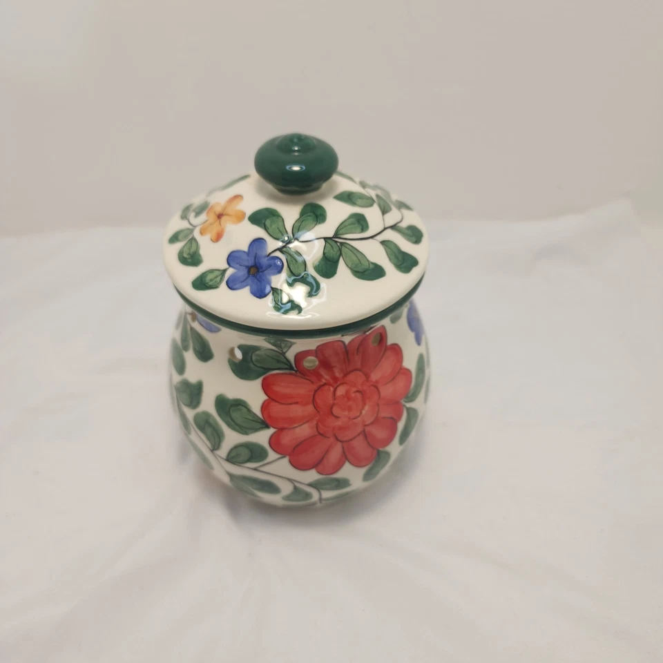 Floral Ceramic Votive Candle Tart Warmer with Lid - Image 2 of 4