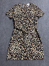 Gilli Women's Black Printed Short Sleeve Dress Tie Size S