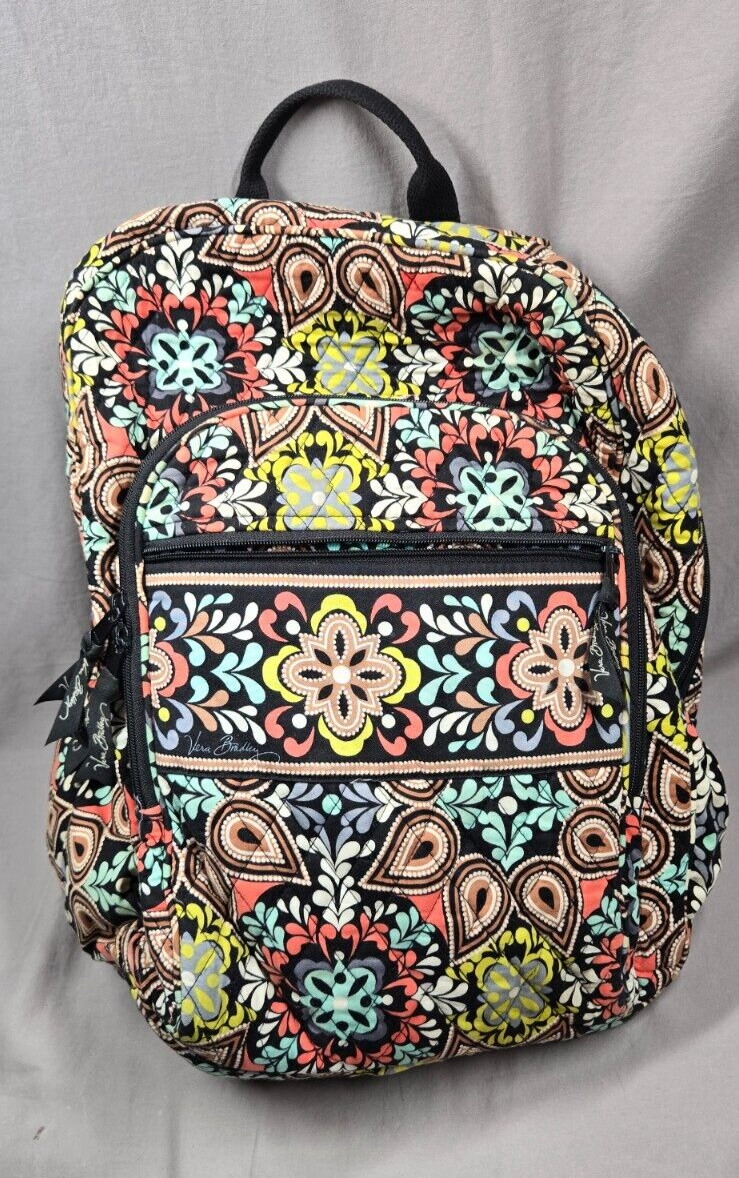 VERA BRADLEY BACKPACK FLORAL PATTERN BROWN MULTI COLOR BAG  display picture 2