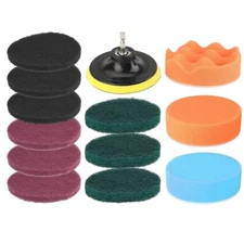 14pcs Car Buffing Pads Polishing for Drill Sponge Kit Waxing Foam Polisher 4Inch