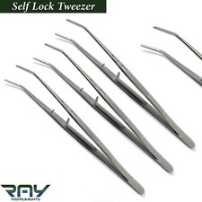 Dental Self Locking Tweezer Surgical Cotton  Dressing Tissue Plier Forceps