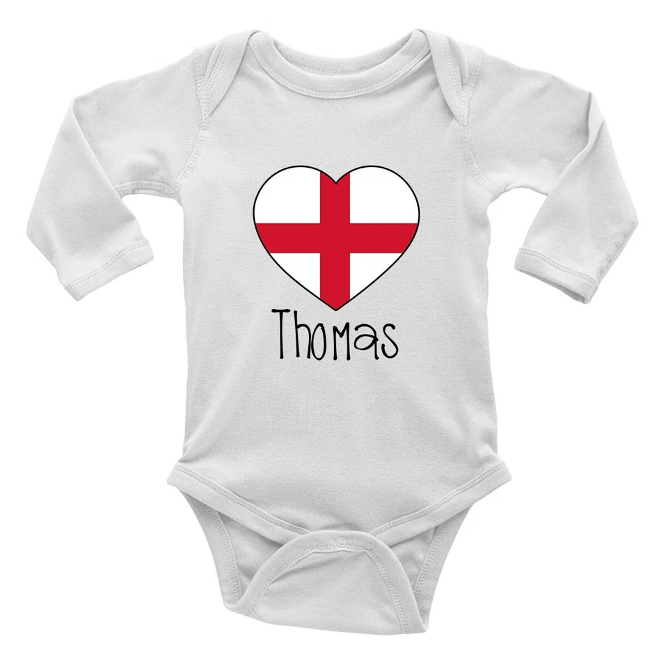 BABY ORIGINALS Personalisierter Langarm-Body Fußball England Flagge Baby mitwachsende Weste Jungen Mädchen
