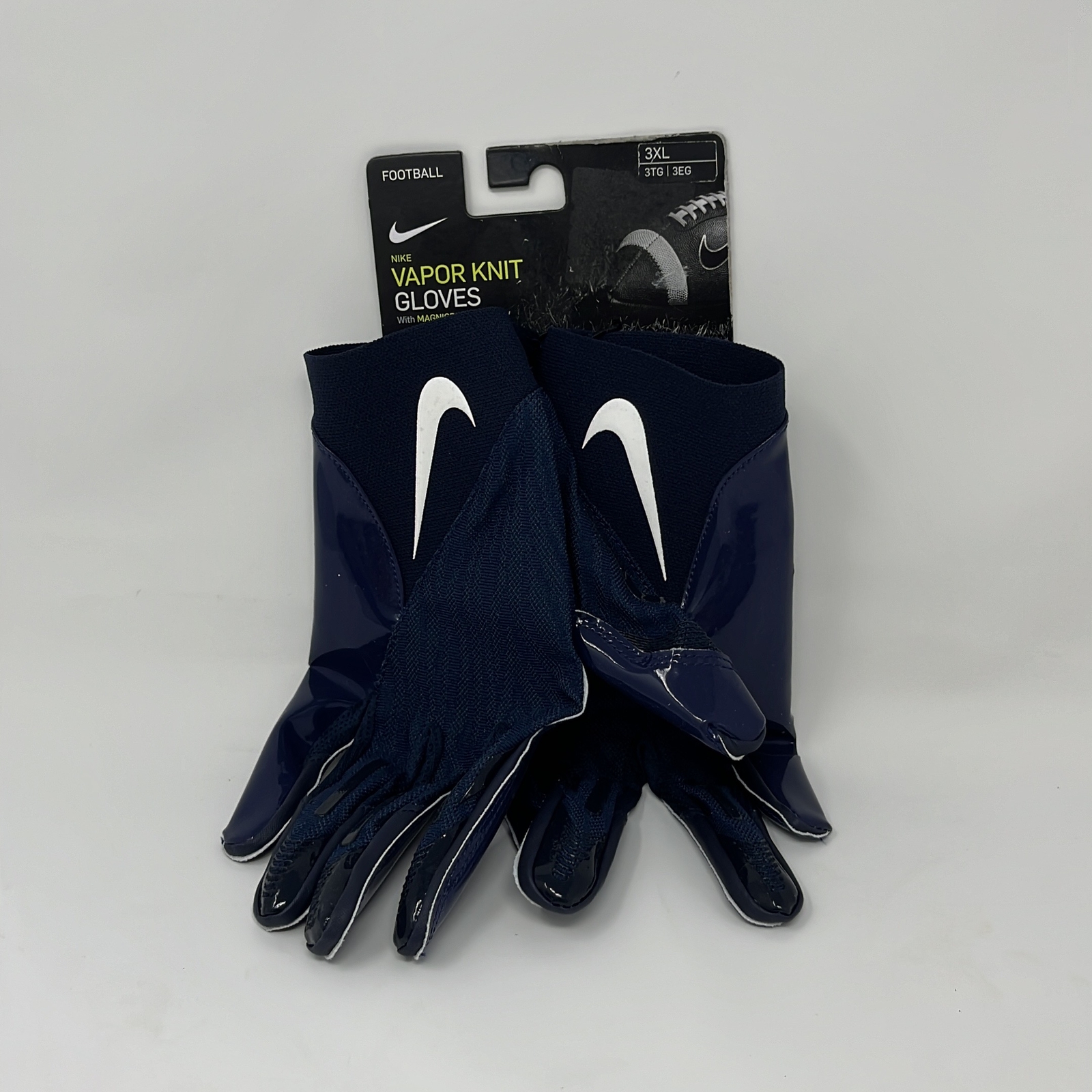 Nike Vapor Knit MagniGrip Football Gloves Navy Blue Sz 3XL DM0056439