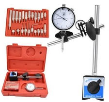Dial Indicator with Magnetic Base and Point Precision Inspection Set, Dial red