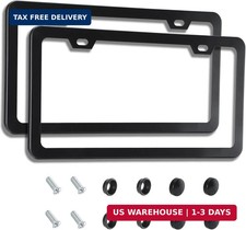License Plate Frame Set Of 2 Matte Black Aluminum Rust Proof Metal Holder License Plate Frame Set Of 2 Matte Black Aluminum Rust Proof Metal Holder