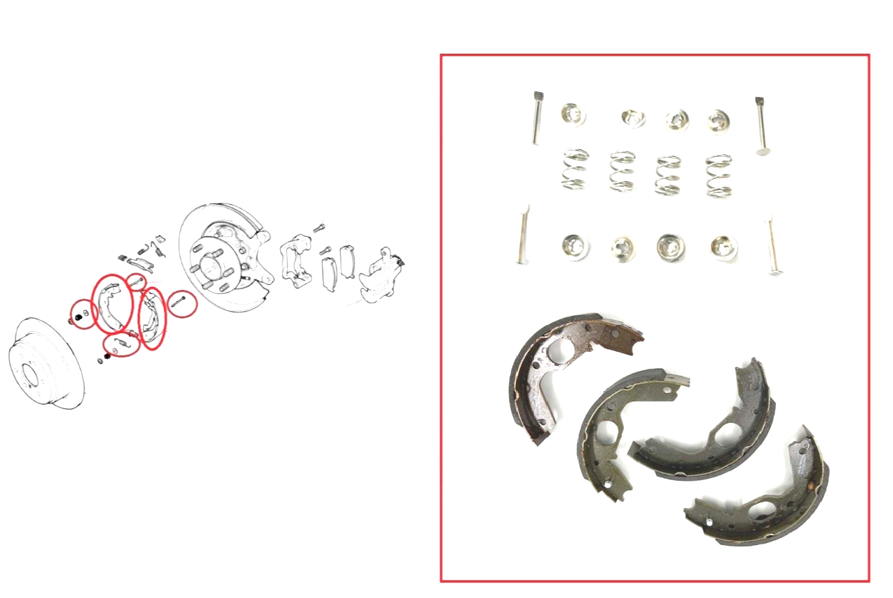 FOR PAJERO/SHOGUN V23/V43 3.0P / V25/V45 3.5P HAND BRAKE SHOE SET & KIT 93-00