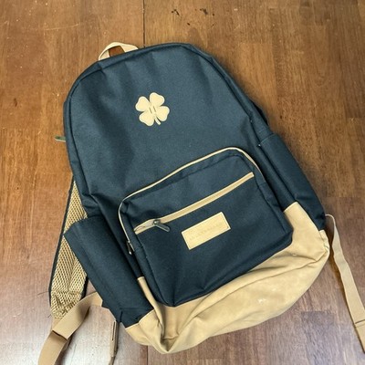 Lucky Brand Unisex Backpack Bag Gray Brown Canvas Leather Fortune Padded 17''
