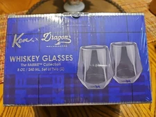 NEW in plastic KEN X DRAGON Glassware WHISKEY GLASSES The BARBIE Collection Gift