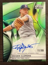 2025 Topps Chrome Black Autographs #CBA-RC Roger Clemens Green Refractor 11/99