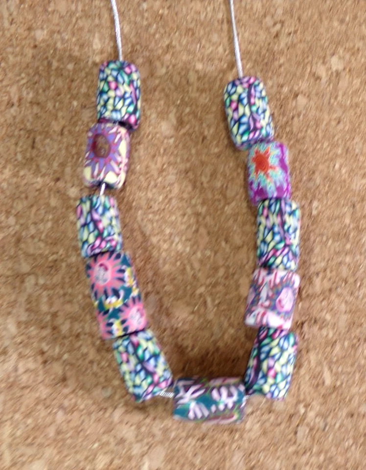 ÚNICO COLLAR DE CUENTAS FIMO TRADE EN CADENA DE PLACA DE PLATA 18" J88CR cc501 CL88CR Foto 3 de 4