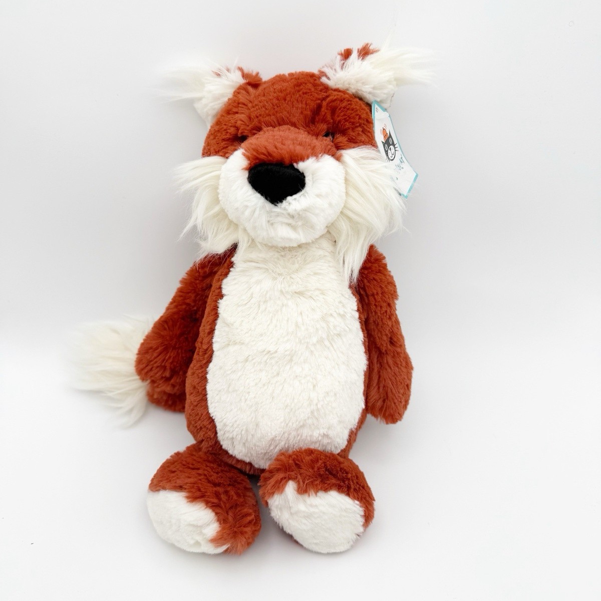 Jellycat New WOODLAND BABE FOX Orange Brown RETIRED tufted ears