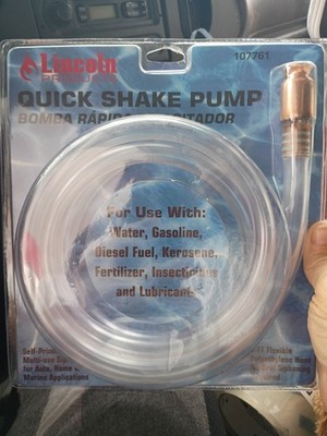 Lincoln Products Quick Shake Pump a self-priming siphon pump for multi-use fluid