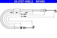 ATE Bremsseil Seilzug Feststellbremse 24.3727-1092.2 für RENAULT CLIO 3 BR0 CR0