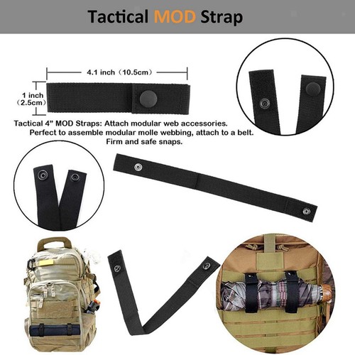30Pack Molle Attachments D-Ring Clip MOD Strap Web Dominator Elastic - Picture 4 of 7