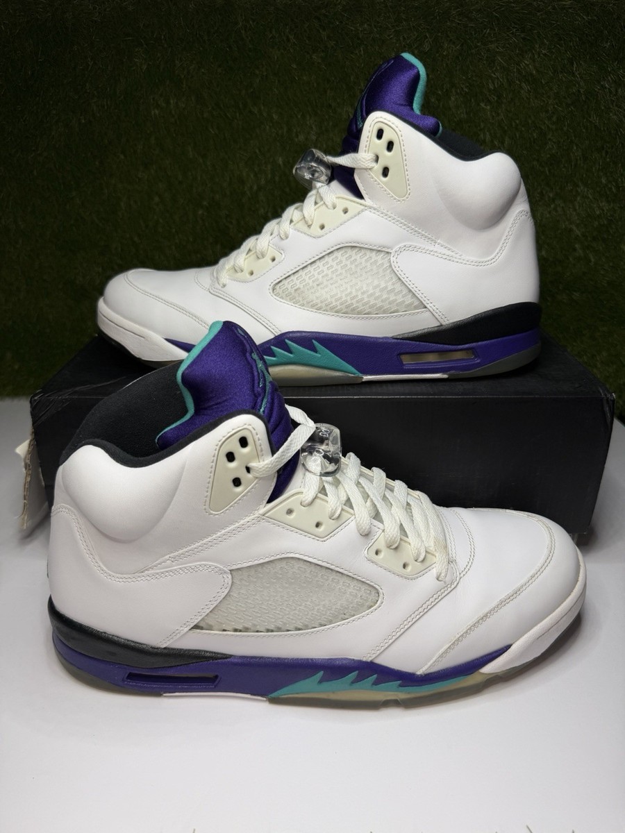Air Jordan 5 Grape Retro Size 14 Mens White Purple Sneakers 2013