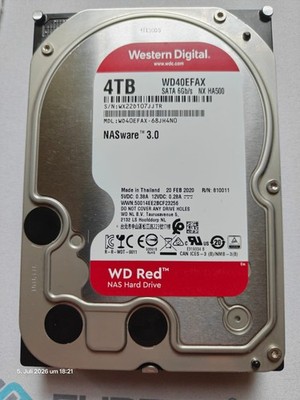 WD Red NAS 4TB HDD (WD40EFAX)   Top Zustand
