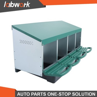 Labwork 4 Hole Chicken Nesting Boxes Metal Chicken Egg Laying Box With Lid Cover