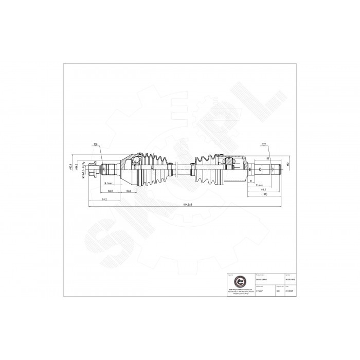 Cardan avant renforcé pour Saab 9-5 et Opel Insignia A transmission acier forgé R1640054