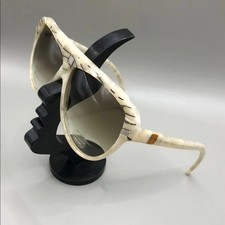 laura biagiotti sunglasses vintage oversized t-55 cream mop inlay Italy designer