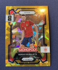 Panini Sergio Busquets Spain 2026 Monopoly Prizm FIFA Gold Cracked Ice #45