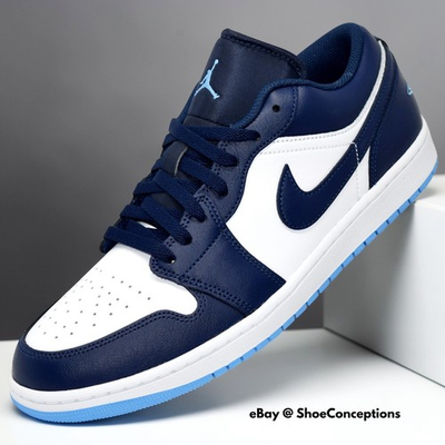 #ad Nike Air Jordan 1 Low Shoes Midnight Navy University Blue 553558 404 Men#x27;s NEW $109.88