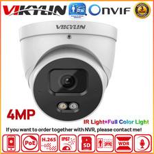 VIKYLIN 4MP POE Camera Outdoor Dual Light Full Color  IR Microphone Onvif Wired