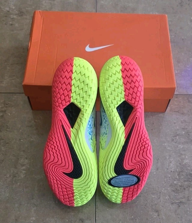 *NEW* Nike RAFA Court Air Zoom Vapor Cage 4 Hot Lime/Solar Red US Men's 9 *RARE* image 6