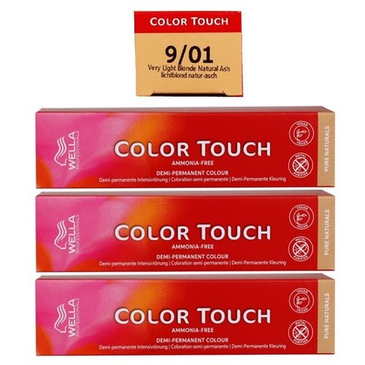 Wella Color Touch 3 x 60 ml 9/01 lichtblond natur asch Set