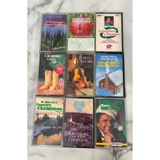 Vintage Country Christmas Cassette Lot Johnny Cash Roy Clark 9 Tapes
