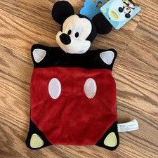 Disney Mickey Mouse Baby Lovey Security Blanket Cuddle Toy Just Play Red Black