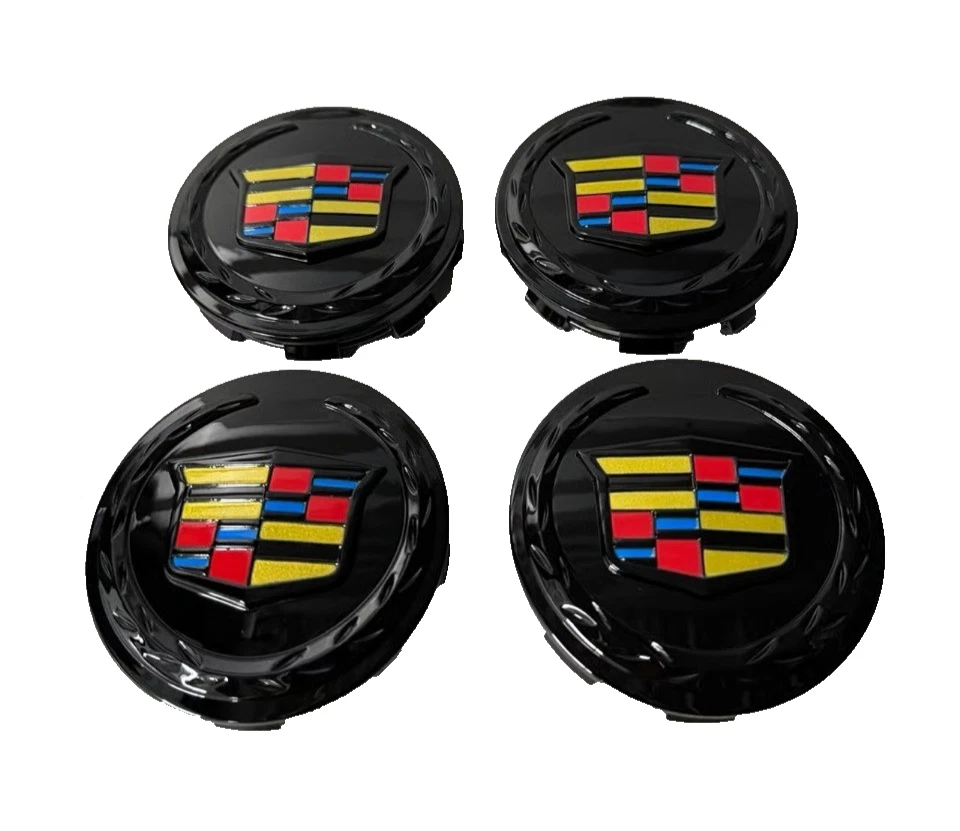 SET OF 4 83mm/3.25" Fits 2005-2014 ESCALADE Wheel Center Caps Black and Colored - Image 3 of 3