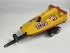 Vintage TONKA TOYS #76 HYDROPLANE SPEEDBOAT with TANDEM AXLE BOAT TRAILER.