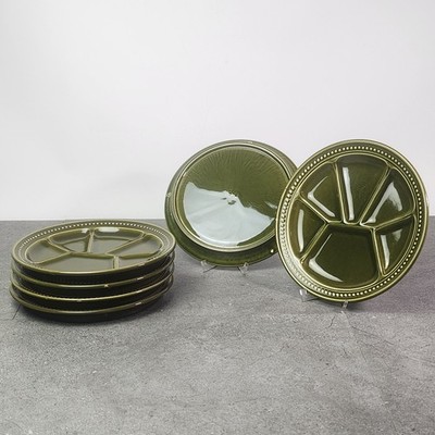 Gien France Fondueteller Keramik 6er Set Grün Vintage Raclette Teller Vintage